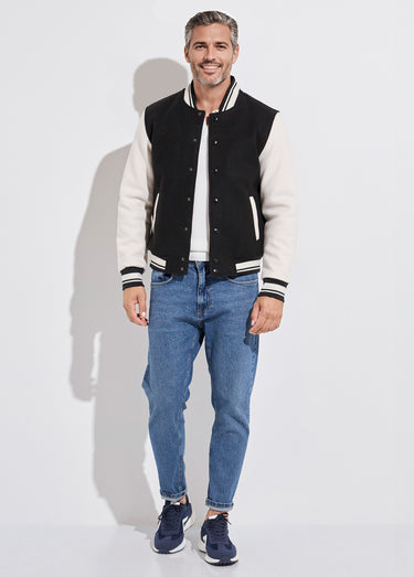 Veste matelassée à pressions façon teddy Noir