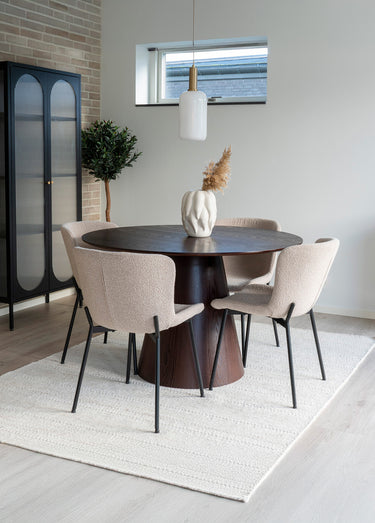 Chaise de salle à manger en bouclette Beige