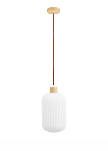Suspension lumineuse allongée verre ARGALO Blanc