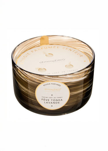 Grande bougie parfumée, effet tourbillon Marron