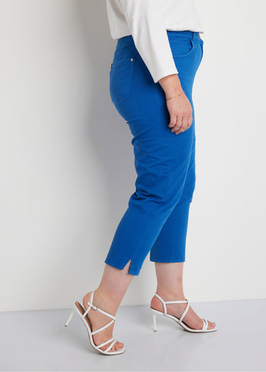 Pantacourt taille élastiquée 5 poches Bleu Dur