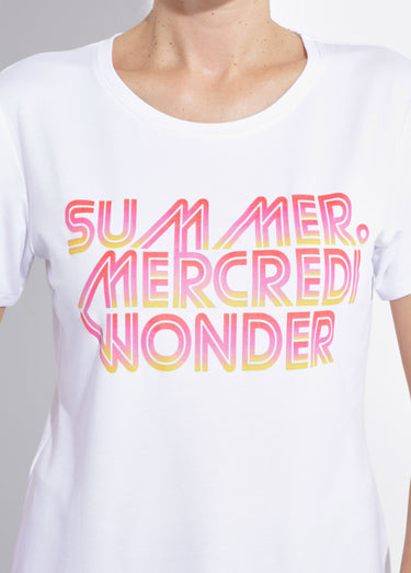 T-shirt à message manches courtes Blanc