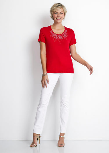 T-shirt court manches courtes Rouge