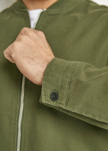 Blouson zippé type teddy Kaki