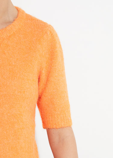 Gilet à manches courtes avec laine Orange