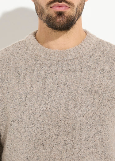 Pull col rond chaud avec de la laine Camel