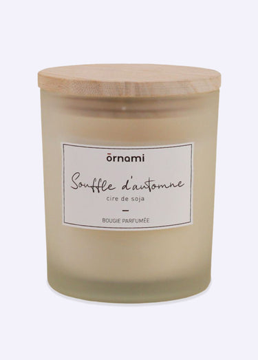 Bougie parfumée pot verre + couvercle Beige