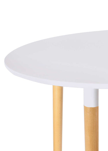Table à manger ronde bicolore en bois Blanc