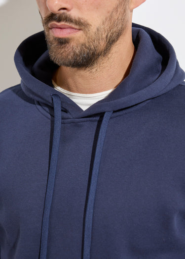 Sweat shirt à capuche et poche kangourou Marine