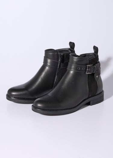 Boots bi matière avec bride cheville Noir
