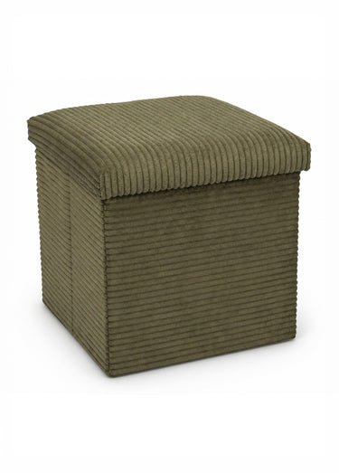 Pouf coffre pliable carré velours SCOTT Vert