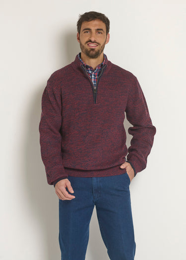 Pull chaud avec laine, col camionneur Bordeaux