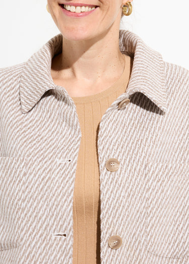 Surchemise en jacquard fantaisie Beige