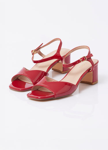 Escarpins vernis bout ouvert fantaisie Vernis Rouge