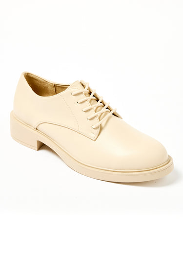 Derbys semelle épaisse ton sur ton Beige
