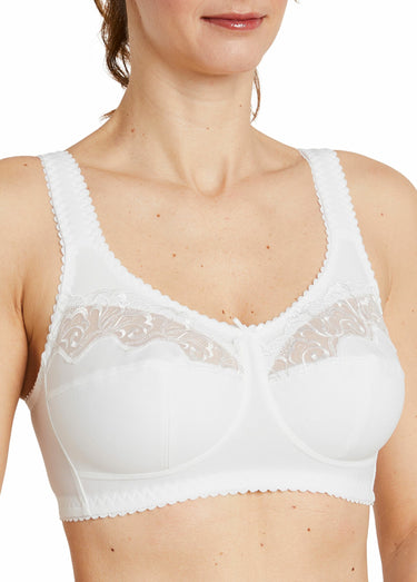 Soutien-gorge sans armatures tulle brodé Blanc