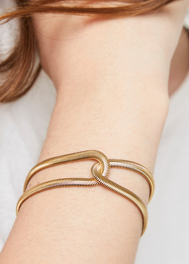 Bracelet maille serpent en acier inox Dore