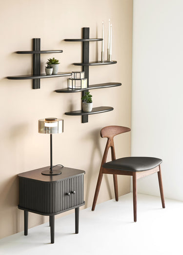 Table d'appoint portes façon volets NIKKO Noir