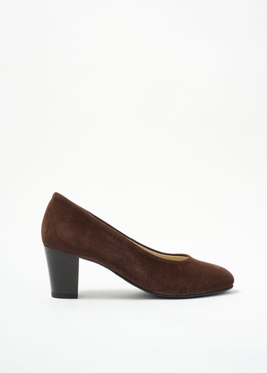 Escarpins cuir bout rond largeur confort Chocolat