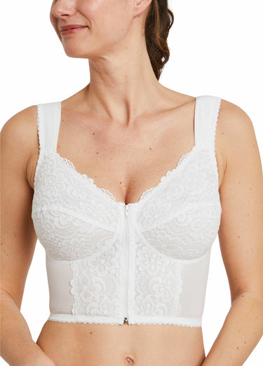 Bustier sans armatures zippé devant Blanc