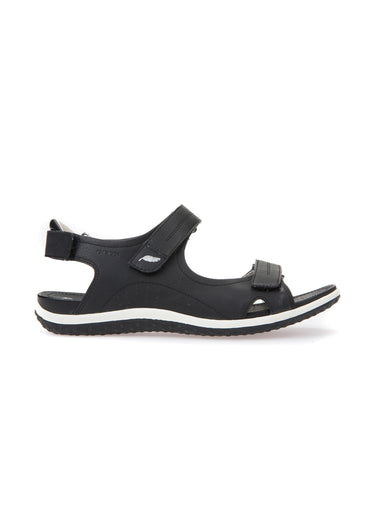Sandales sportwear à scratchs Noir