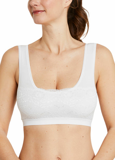 Soutien-gorge brassière dentelle extensible Blanc