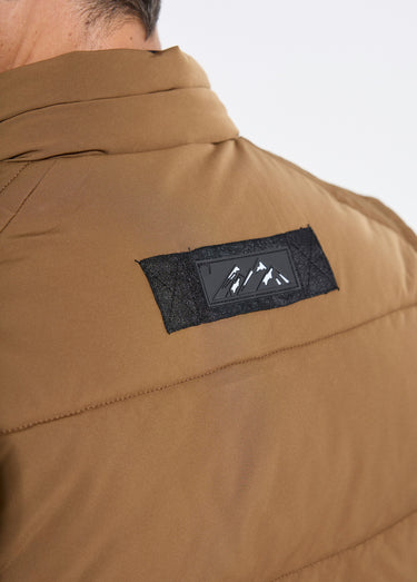 Doudoune sans manches zippée matelassée Camel