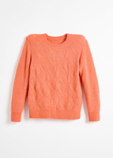 Pull doux maille ajourée fibres recyclées et laine Epice