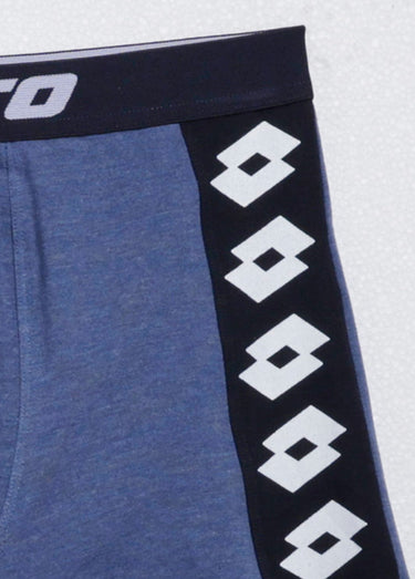 Boxer coton avec bandes logo Bleu
