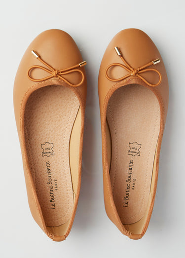 Ballerines talon plat et petit noeud Camel