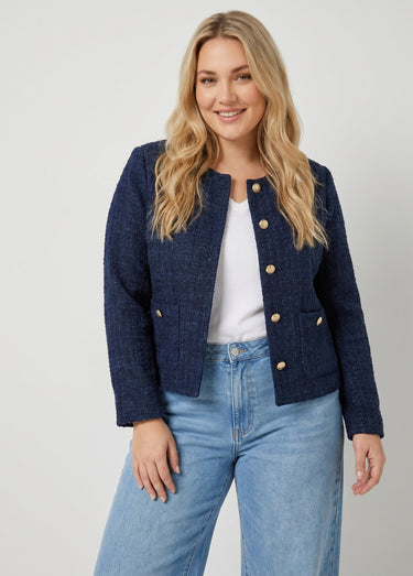 Veste courte esprit couture Marine