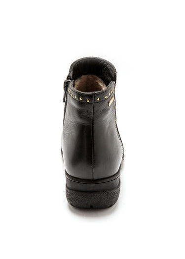Boots cuir détails chic Noir