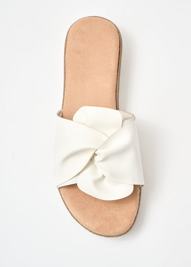 Mules vegan largeur confort compensées Blanc