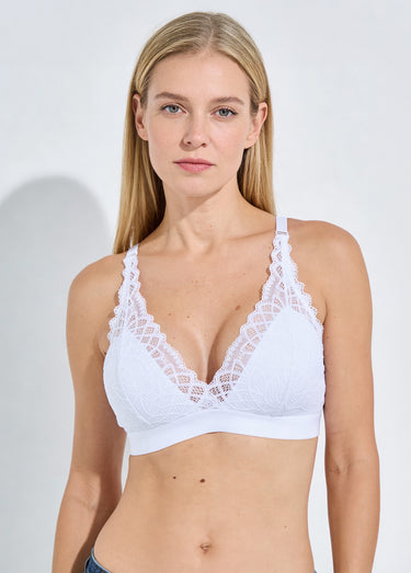 Soutien-gorge triangle dentelle sans armatures Blanc