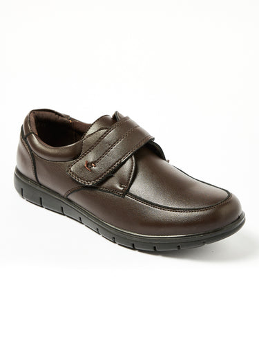 Chaussures derbys antidérapantes avec scratchs Marron