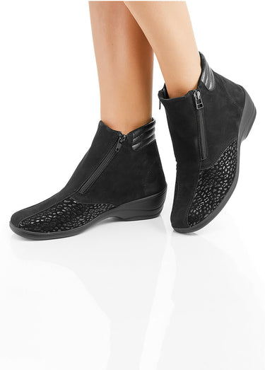 Boots cuir nubuck côtés extensibles Noir