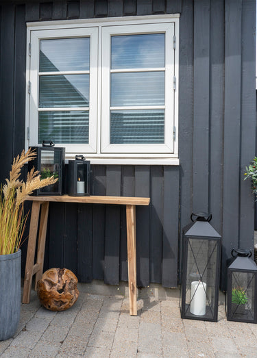 Console teck massif, style rustique chic Naturel
