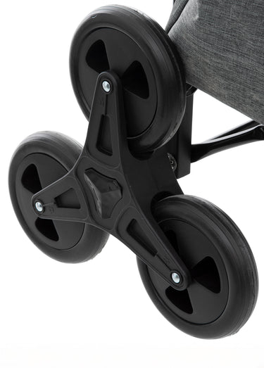 Chariot de courses en alu, 6 roues Gris