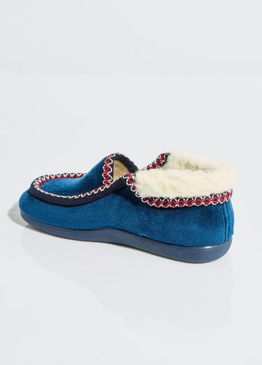 Chaussons montants largeur confort fourrés chaud Marine