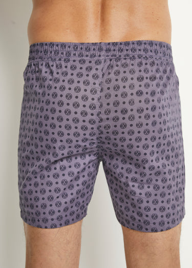 Caleçon en pur coton, imprimé fantaisie Imprime Mauve
