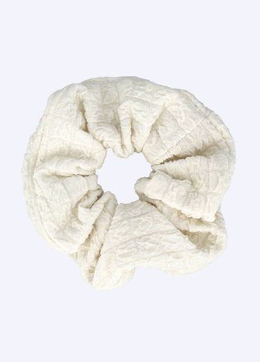 Chouchou pour cheveux, maille froissée Blanc