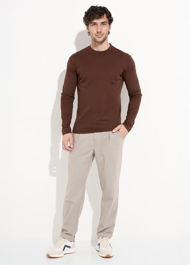 T-shirt à manches longues avec stretch Marron