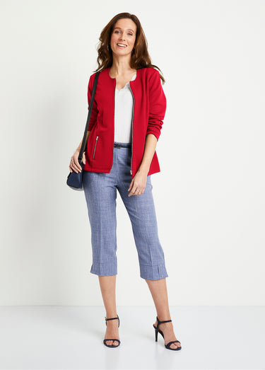 Veste cintrée sans col Rouge