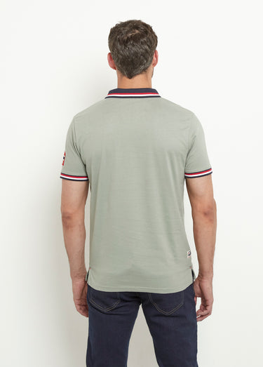 Polo fin détails contrastés avec poche Olive