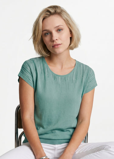 Pull maille scintillante manches kimono Aqua