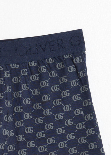 Boxer coton chic monogramme Imprime/Bleu