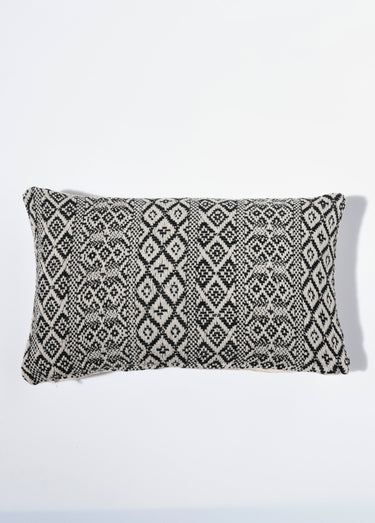 Housse de coussin tissée 30x50cm, Kilim Beige/Noir