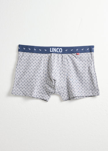 Boxers uni et fantaisie thème marin Imprime Gris
