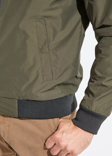 Veste aviateur zippée légère, col montant Kaki