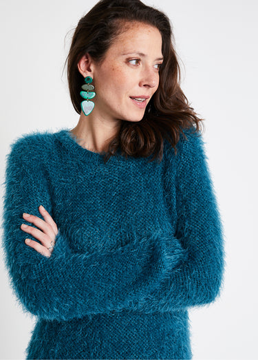 Pull maille douce effet poilu Canard
